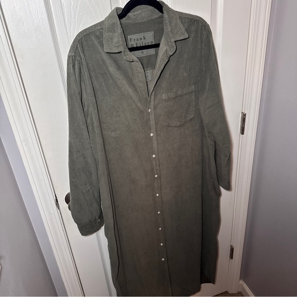 Frank & Eileen Corduroy Rory Maxi Shirt Dress - Forrest - Picture 8 of 15